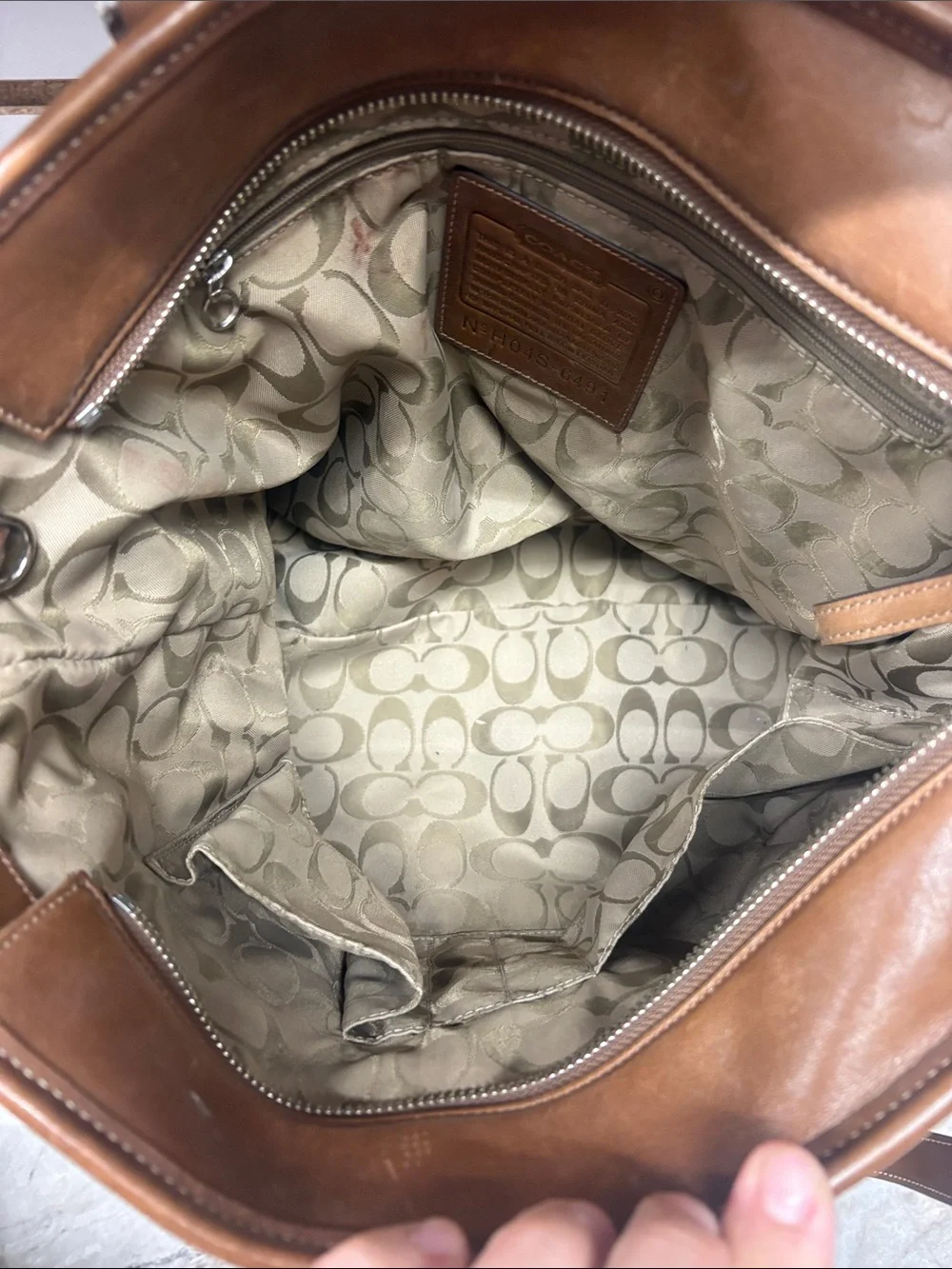 Vintage Coach Hamptons Brown Leather Large Carryall Tote Bag style 6491
